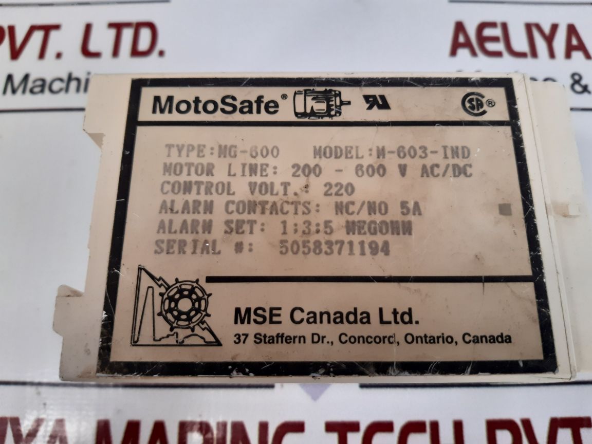 Mse Mg-600 Insulation Fault Detector M-603-ind