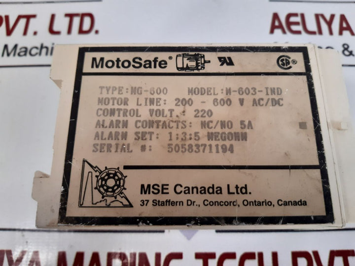 Mse Mg-600 Insulation Fault Detector M-603-ind