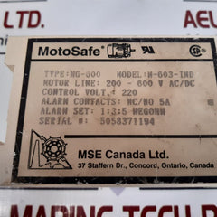 Mse Mg-600 Insulation Fault Detector M-603-ind