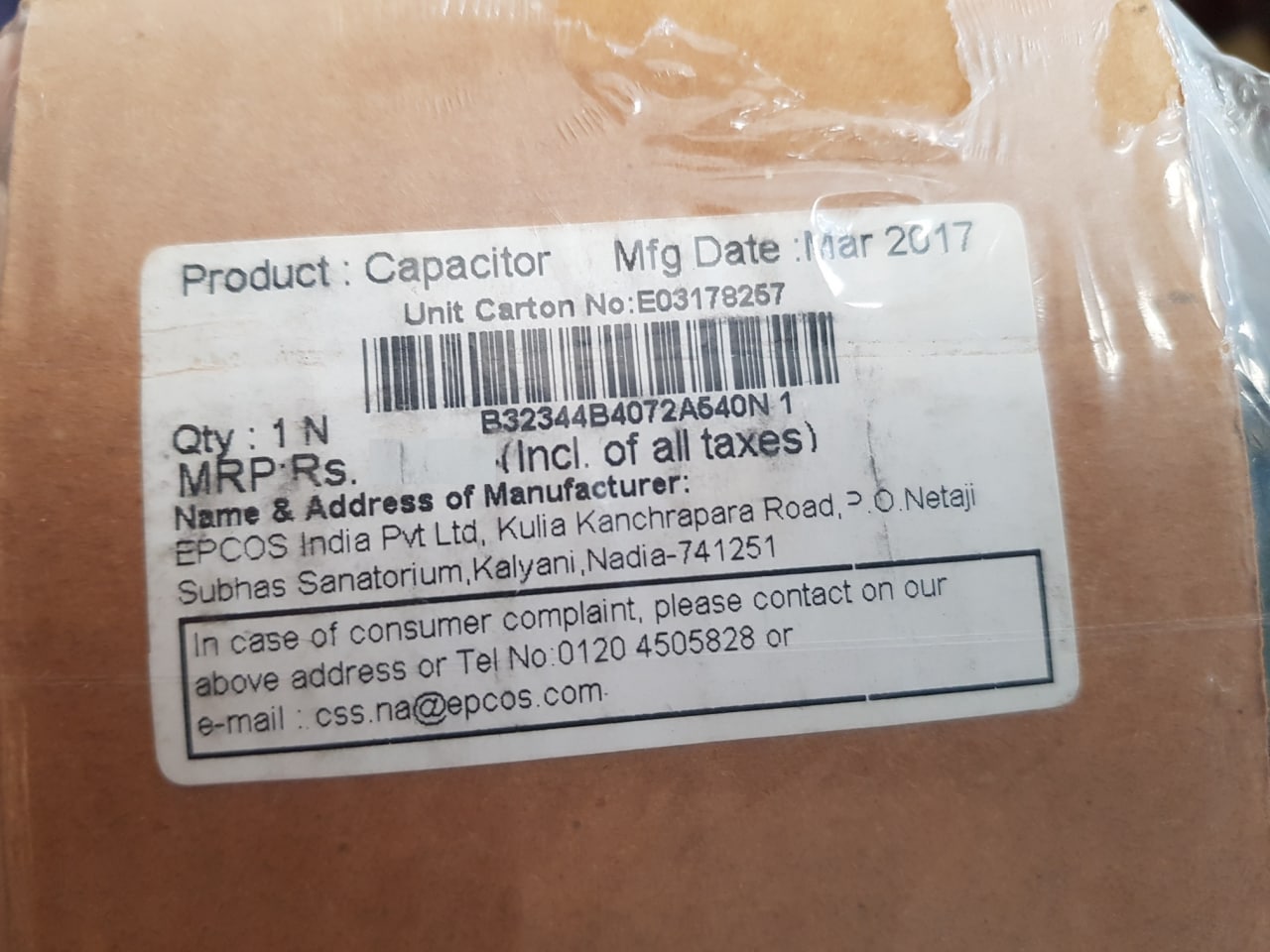 Epcos B32344B4072A540 Capacitor - Aeliya Marine Tech