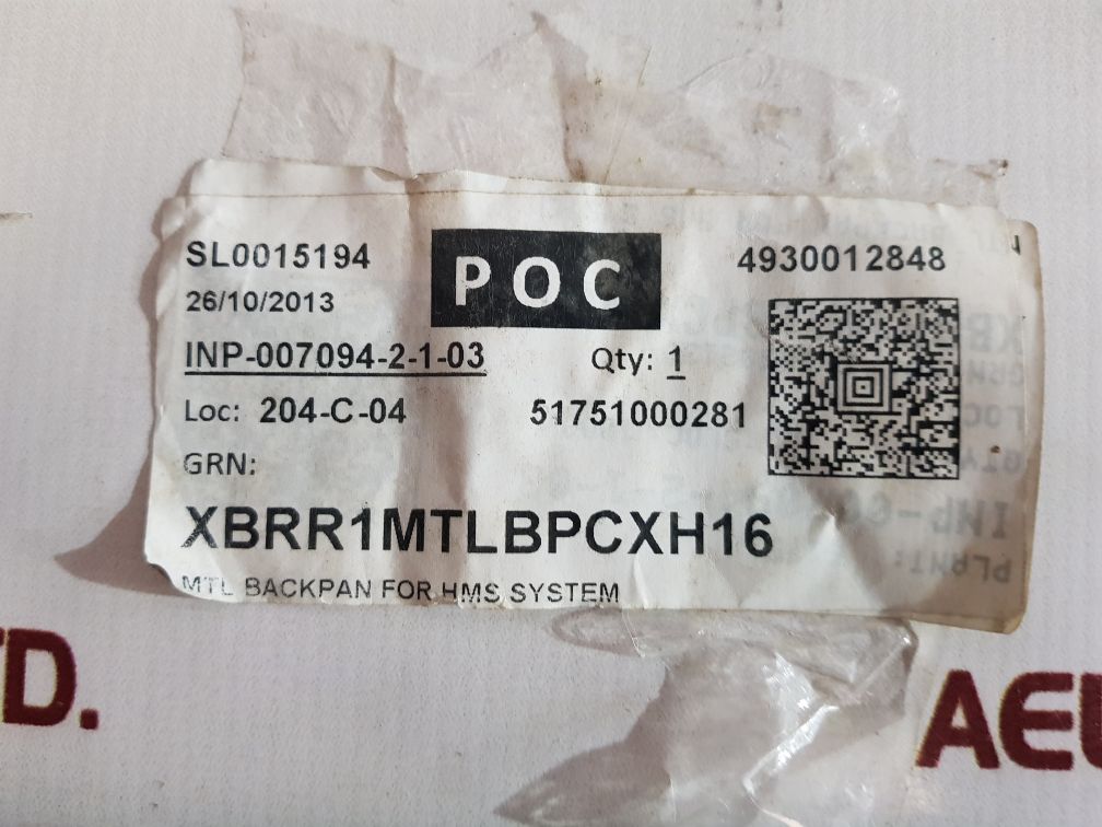 MTL BPCXH16 Backplan For Hms System INP-007094-2-1-03 51751000281