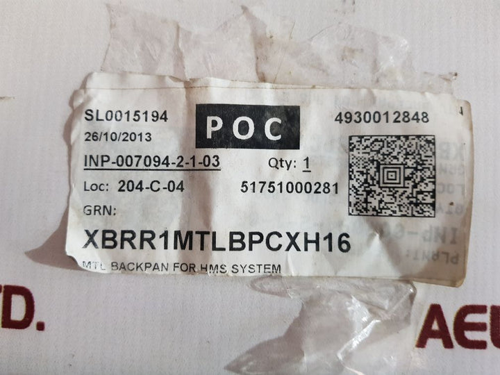 MTL BPCXH16 Backplan For Hms System INP-007094-2-1-03 51751000281