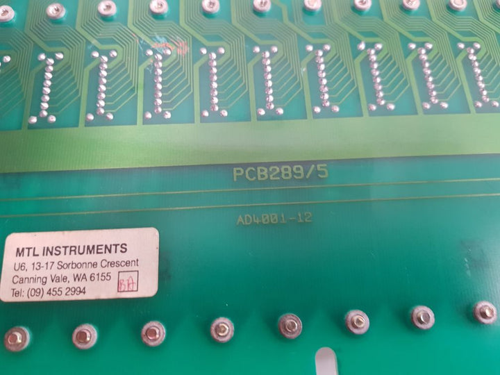 Mtl Instruments Ex92C2001 Pcb289/5 Module Rack