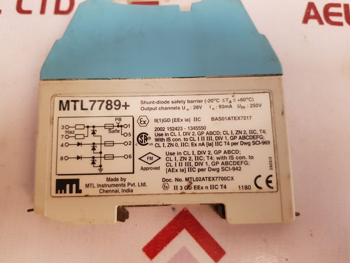 Mtl Mtl7789+ Shunt-diode Safety Barrier Mtl02Atex7700Cx