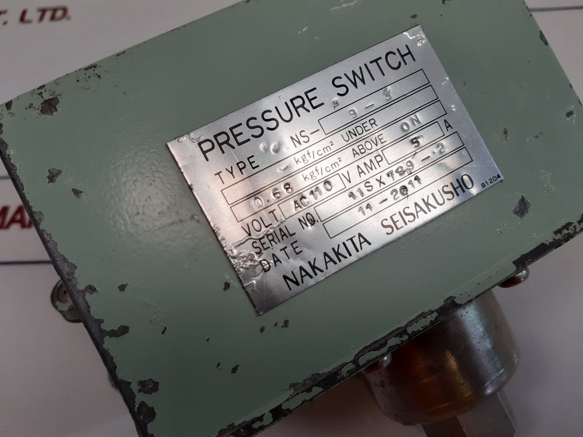 Nakakita Seisakusho Ns-9-3 Pressure Switch Used
