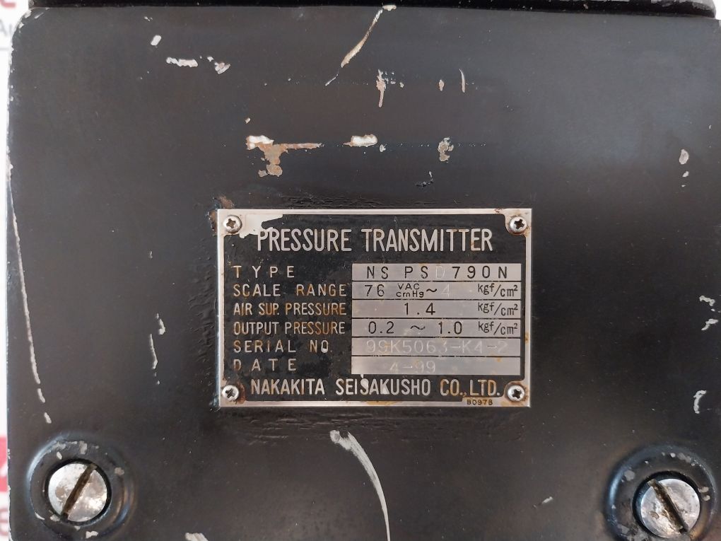 Nakakita Seisakusho Ns Psd790N Pressure Transmitter 0-200 Kpa B0978