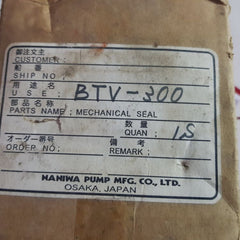 Naniwa Pump Btv-300 Mechanical Seal