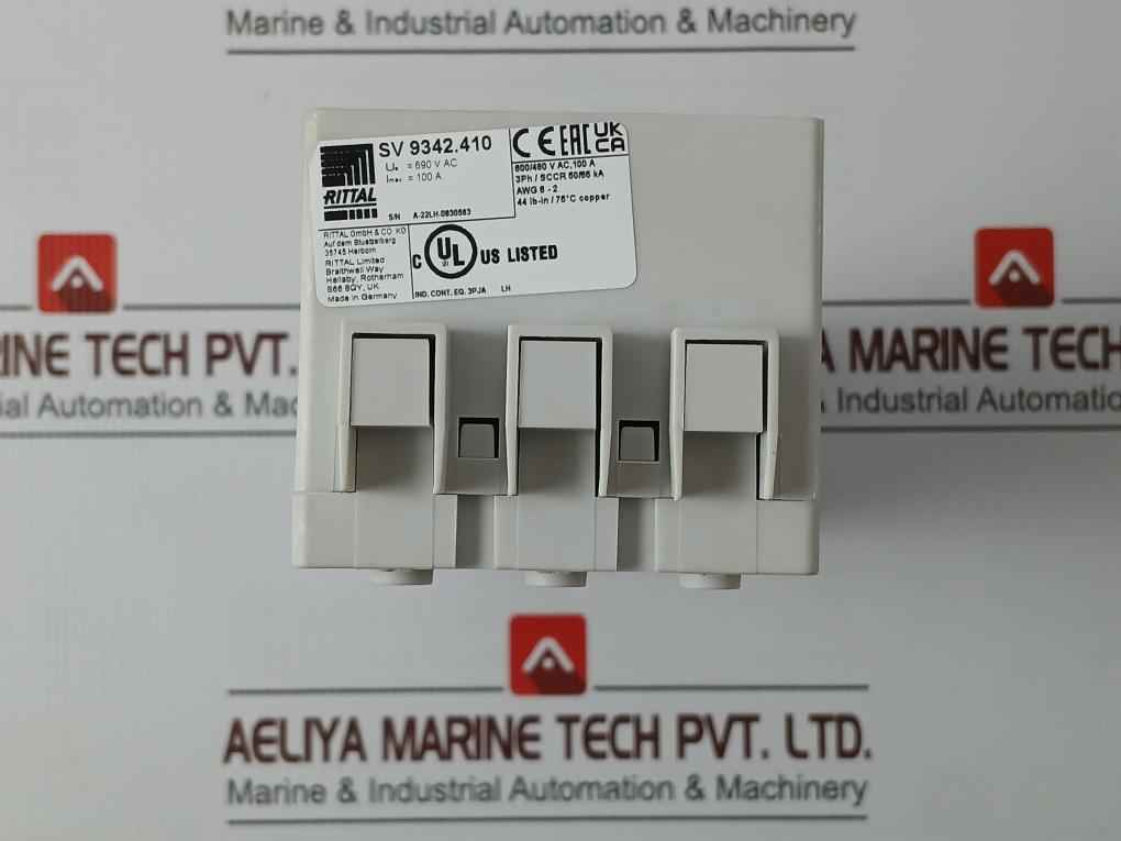 Rittal Sv 9342.410 3 Phase Circuit Breaker Component Adaptor 600/480 V Ac 100 A