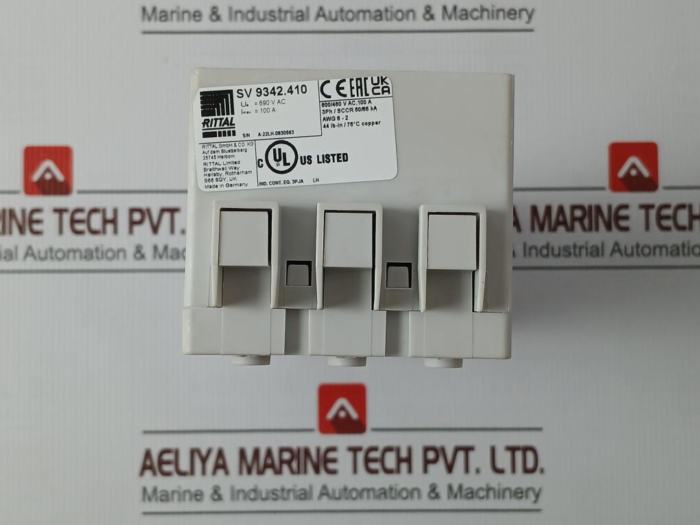 Rittal Sv 9342.410 3 Phase Circuit Breaker Component Adaptor 600/480 V Ac 100 A