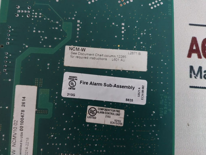 Notifier Ncm-wpcb Rev.H Fire Alarm Sub-assembly Smt Lead Free Component