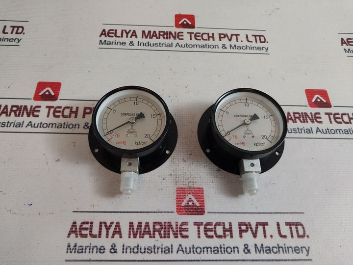 Nisshin 0-20 Kgf/Cm2 Compound Pressure Gauge Ammonia 0-20 Kgf/Cm2