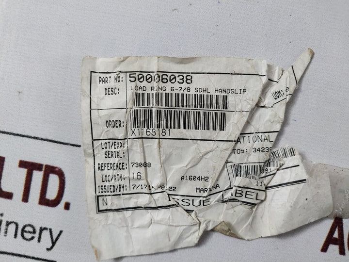 Lot Of 2X Nov 50006038 Load Ring