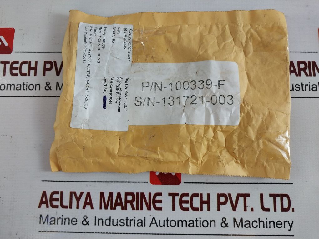 Oceaneering Assy.Shuttle Valve 100339-rev-f