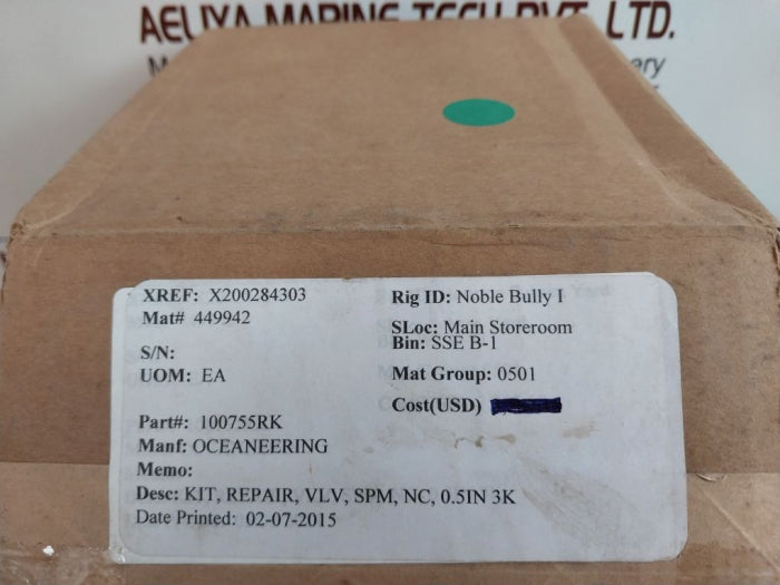 Oceaneering Kit Repair Valve Spm Normally-closed 0.5 In 3K 100755-rk