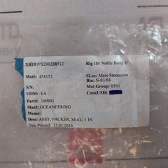 Oceaneering 100941 Packer Seal Assy 1 In 101028