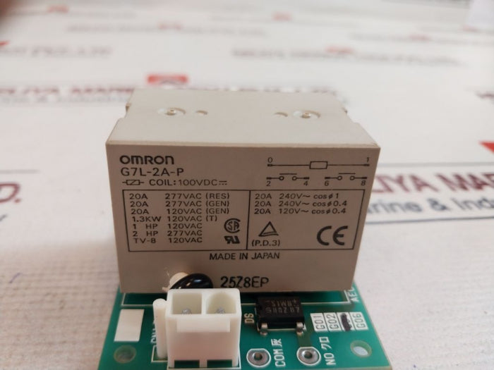 Omron Ae032 Ln321E587H01-2 Printed Circuit Board Pcb 100V Dc G7L-2A-p