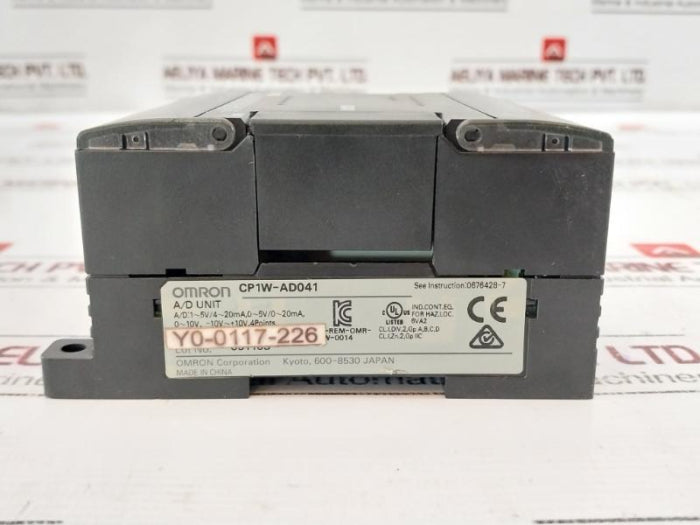 Omron Cp1W-ad041 4-point Analog Input Module, Cl.I, Div.2, Gp A,B,C,D