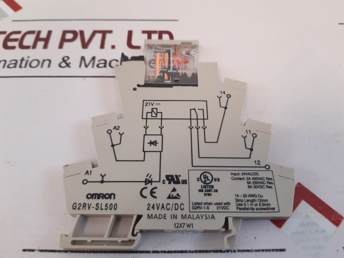Lot of 6X Omron G2RV-SL500 Relay 24VAC/DC