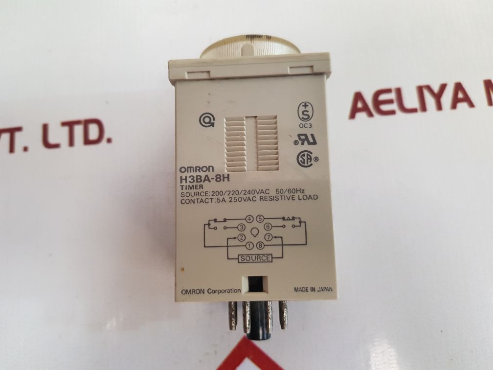 OMRON H3BA-8H Timer Module 0 to 10 min 200/220/240VAC 50/60Hz