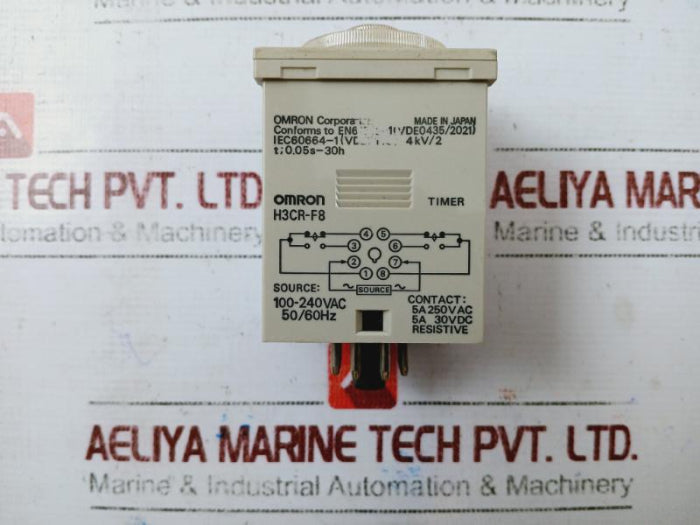 Omron H3Cr-f8 Series Din Rail Panel Mount Timer Relay 100-240Vac 50/60Hz