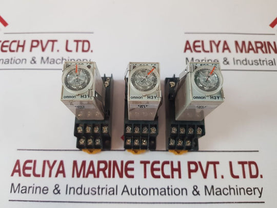 Lot of 4X OMRON H3Y-4 Timer Relay 24VDC 3A Timer 0-5 Sec