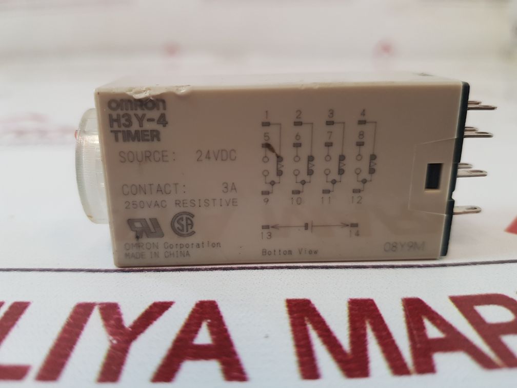 Lot of 4X OMRON H3Y-4 Timer Relay 24VDC 3A Timer 0-5 Sec