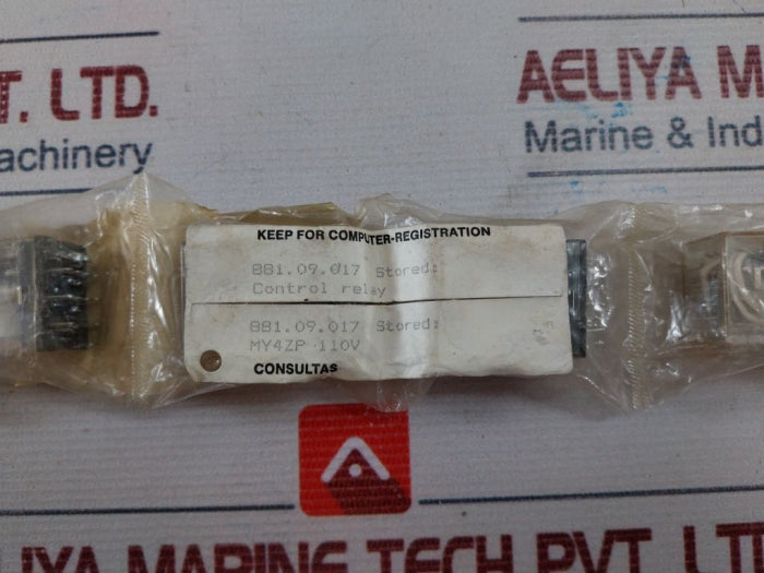 Lot of 2X OMRON MY4Z Control Relay 100/110 VDC SWB-0571.017