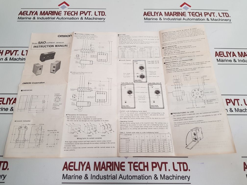 Omron Sao-q2N Current Sensor 4-10 A