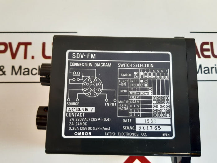 Omron Sdv-fm6 Voltage Sensor 8 Pin Timer Ac100/110V