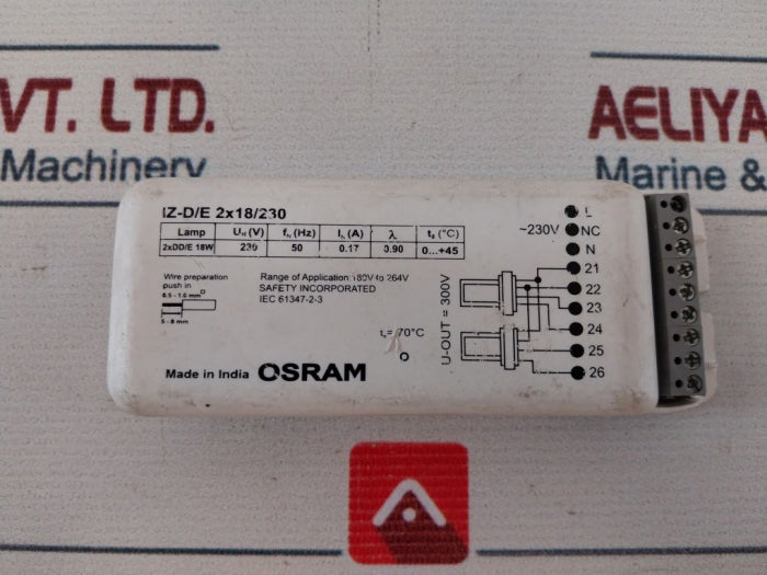 Osram IZ-D/E 2X18/230 Electronic Control Gear Ballast 2XDD/E 18W