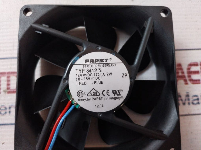 Papst 8412 N Axial Fan 12VDC 170mA 2W