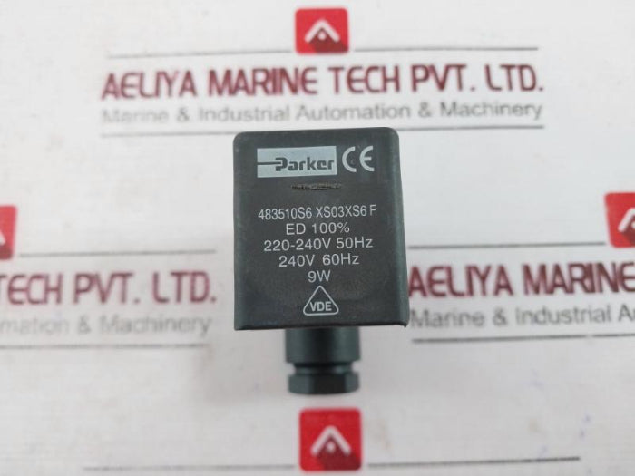 Parker 483510S6 Xs03Xs6 F Solenoid Valve Coil 220-240V 50/60Hz