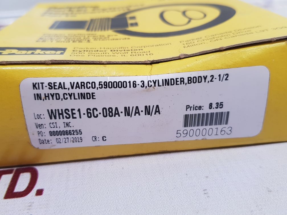 Set Of 2X Parker Cb252Hl001 Cylinder Body Seal Kit