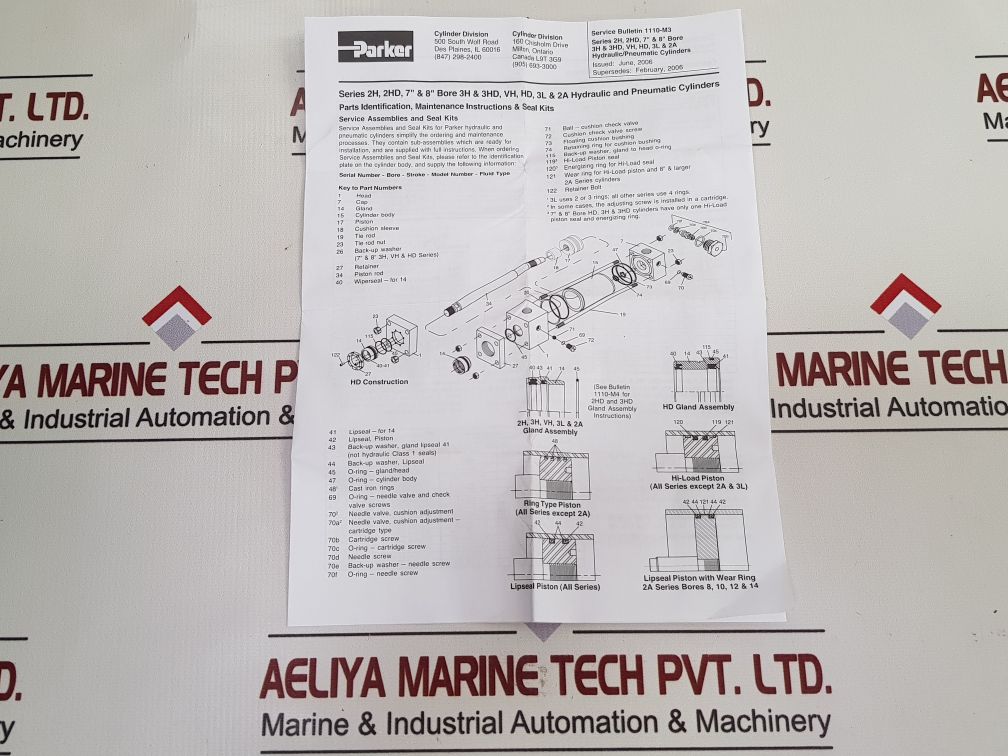 Set of 5X Parker cb402hl001 bunan cylinder body kit