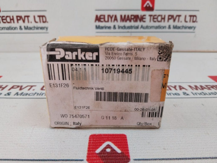 Parker E131F26 Fluid Power Solenoid Valve 115V