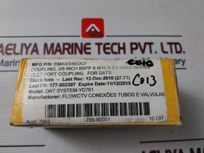 Parker Ema3 Diagnostic Fitting Steel Test Point Diagnostic Coupling