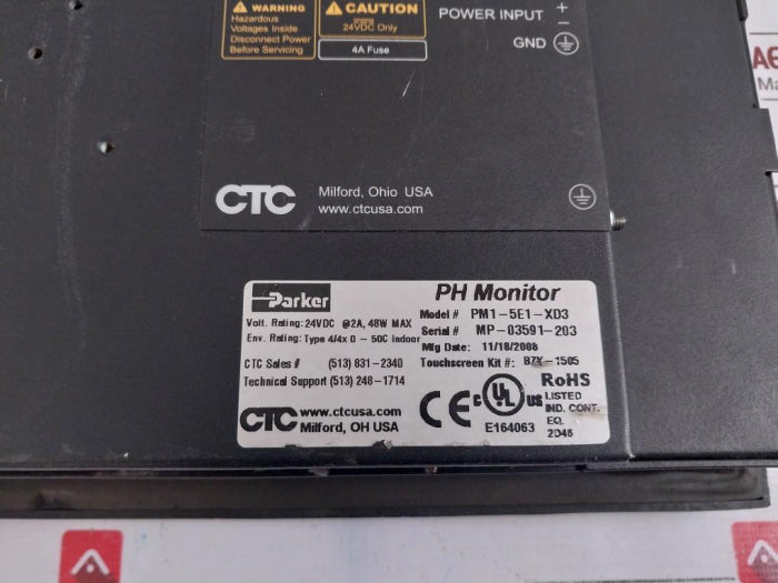 Parker Pm1-5E1-xd3 Ph Monitor 6 Inch Display Touch Screen Hmi (Not Working)
