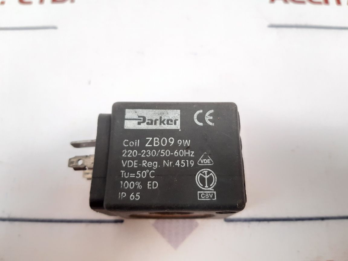 Parker zb09 solenoid coil 220-230/50-60hz 9w