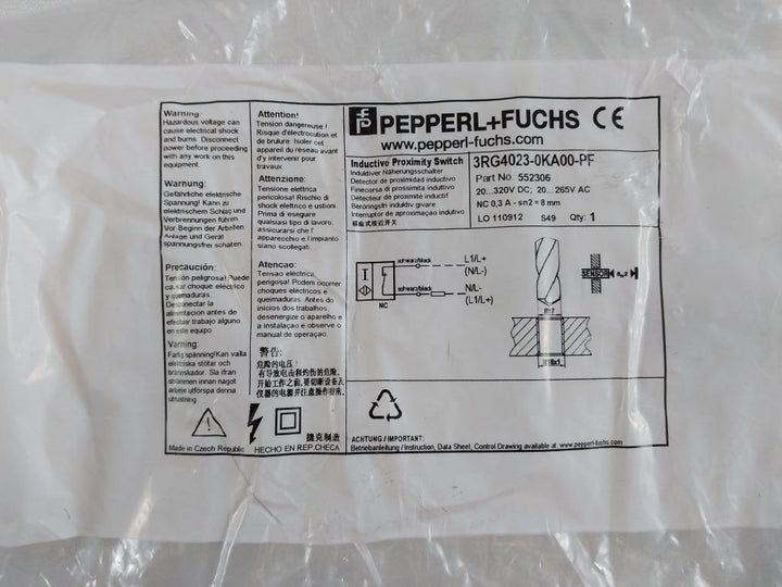 Pepperl+Fuchs 3Rg4023-0Ka00-pf Inductive Proximity Switch