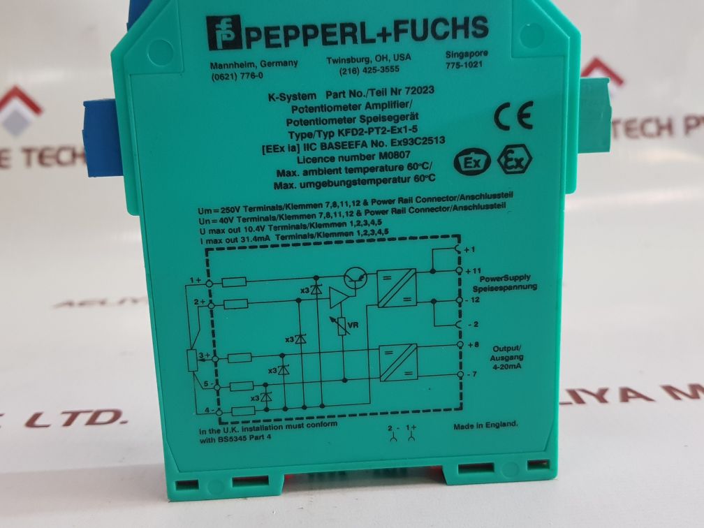 Pepperl+Fuchs K-system Kfd2-pt2-ex1-5 Potentiometer Amplifier 72023