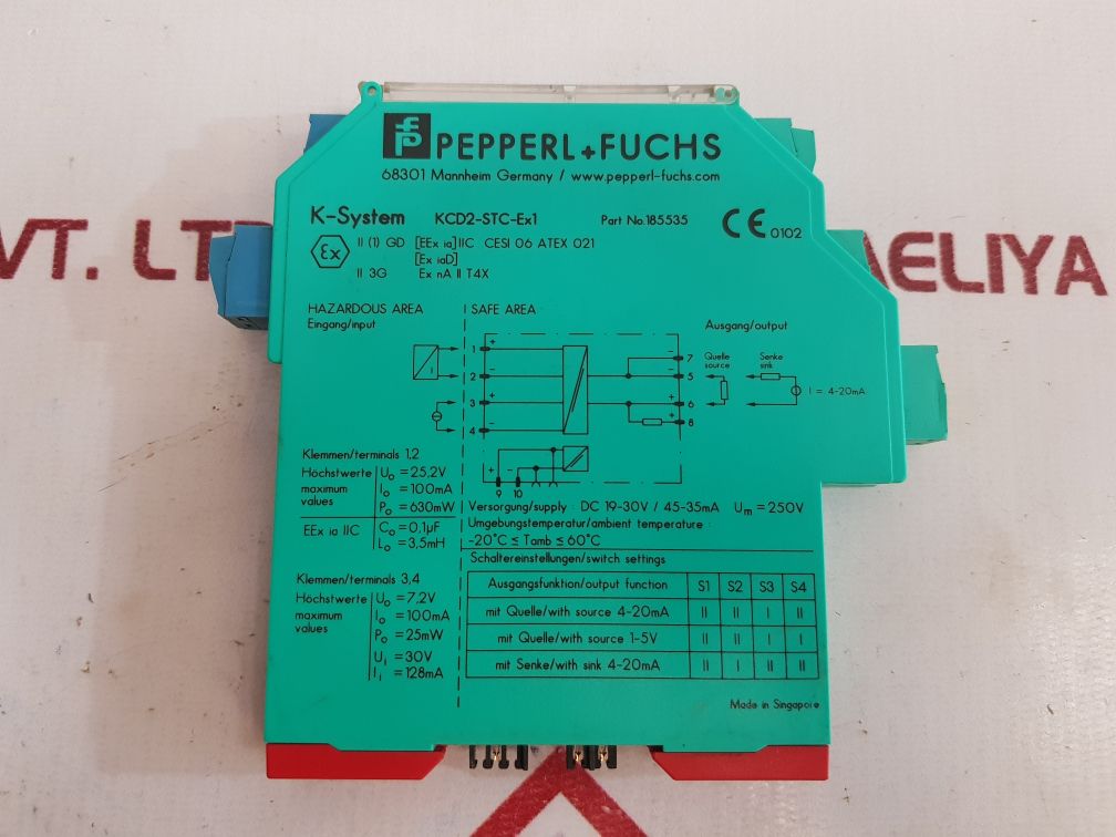 Pepperl+fuchs kcd2-stc-ex1 transmitter power supply 185535