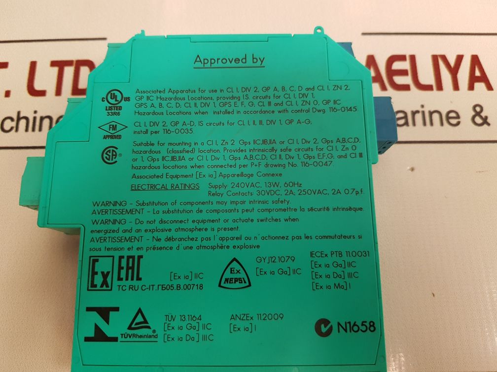 Pepperl+Fuchs K-system Kfa6-sr2-ex2.W Switch Amplifier 103373