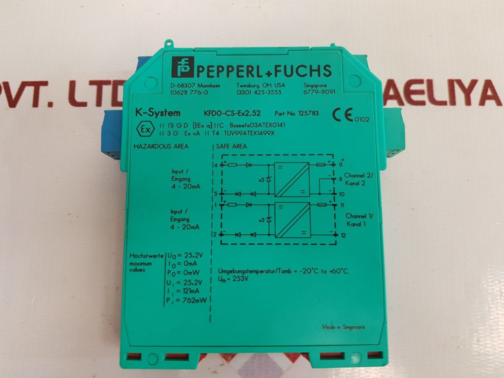 Pepperl+fuchs kfd0-cs-ex2.52 repeater 125783 isolated barrier