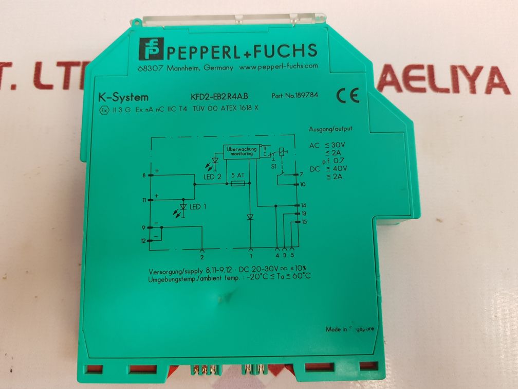 Pepperl+fuchs kfd2-eb2.r4a.b power feed module 189784 Dc 20-30V