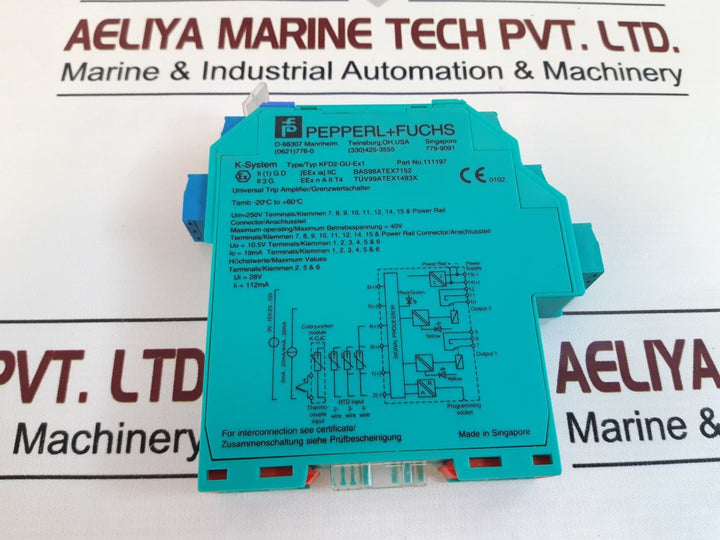 Pepperl+Fuchs Kfd2-gu-ex1 Temperature Trip Amplifier 111197