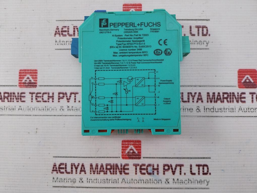 Pepperl+Fuchs Kfd2-pt2-ex1-5 Potentiometer Amplifier 4-20Ma