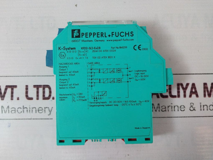 Pepperl+Fuchs Kfd2-sl2-ex2.B Safety Barrier 184259 Dc 20-30V/165-100Ma
