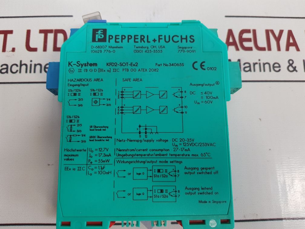 Pepperl+Fuchs K-system Kfd2-sot-ex2 Switch Amplifier 34065S