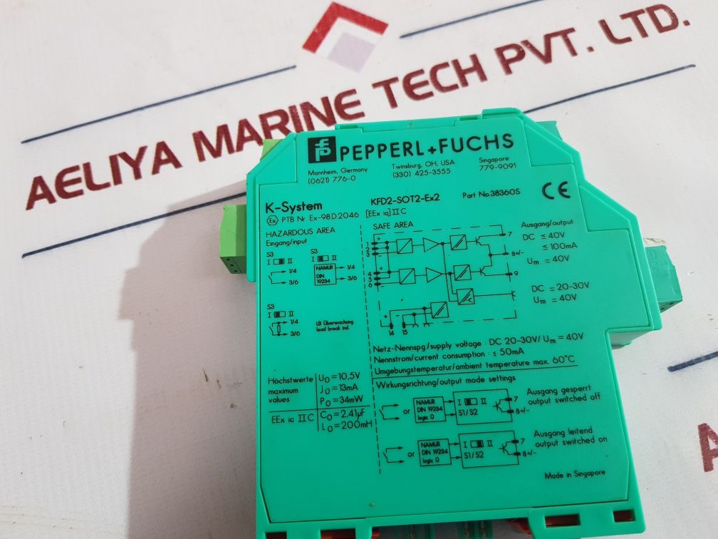 Pepperl+Fuchs K-system Kfd2-sot2-ex2 Switch Amplifier 38360S