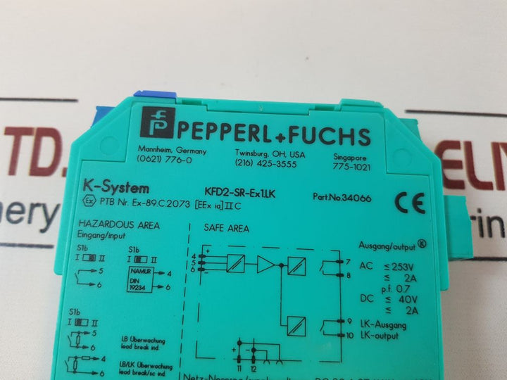 Pepperl+Fuchs Kfd2-sr-ex1.Lk Switch Amplifier 34066